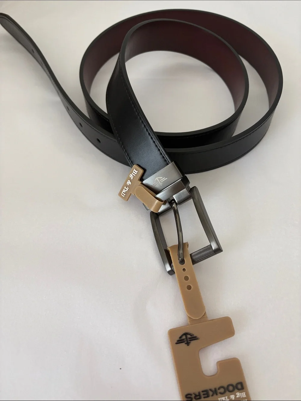 Dockers Black Reversible Leather Belt with Brown Reverse NEW